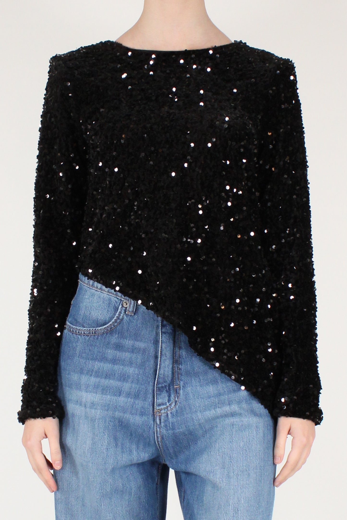 Blusa Asimmetrica in Paillettes