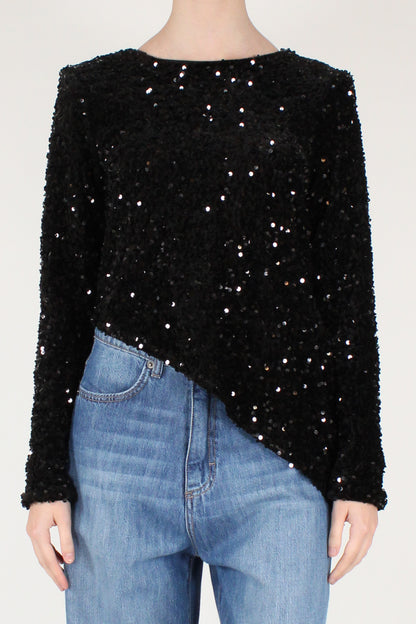 Blusa Asimmetrica in Paillettes