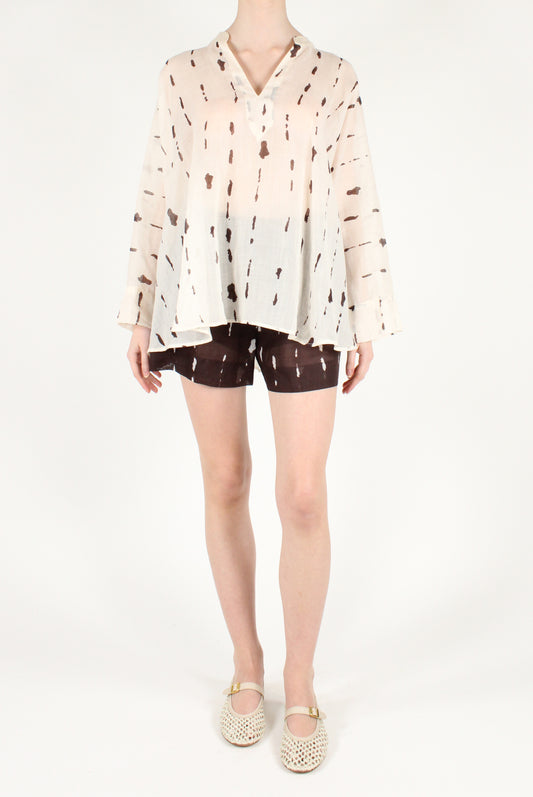 Printed Ramie Shorts