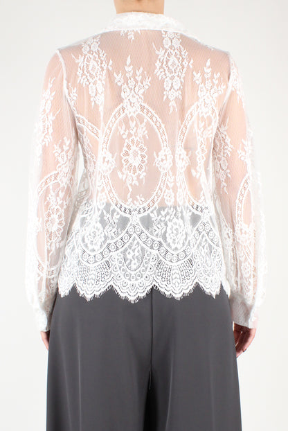 Lace Blouse with Ruffles