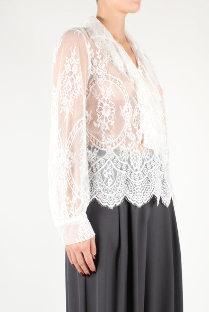 Lace Blouse with Ruffles