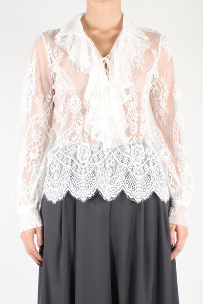 Lace Blouse with Ruffles