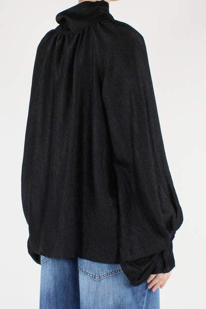 Blusa Over Tessuto Plissettato