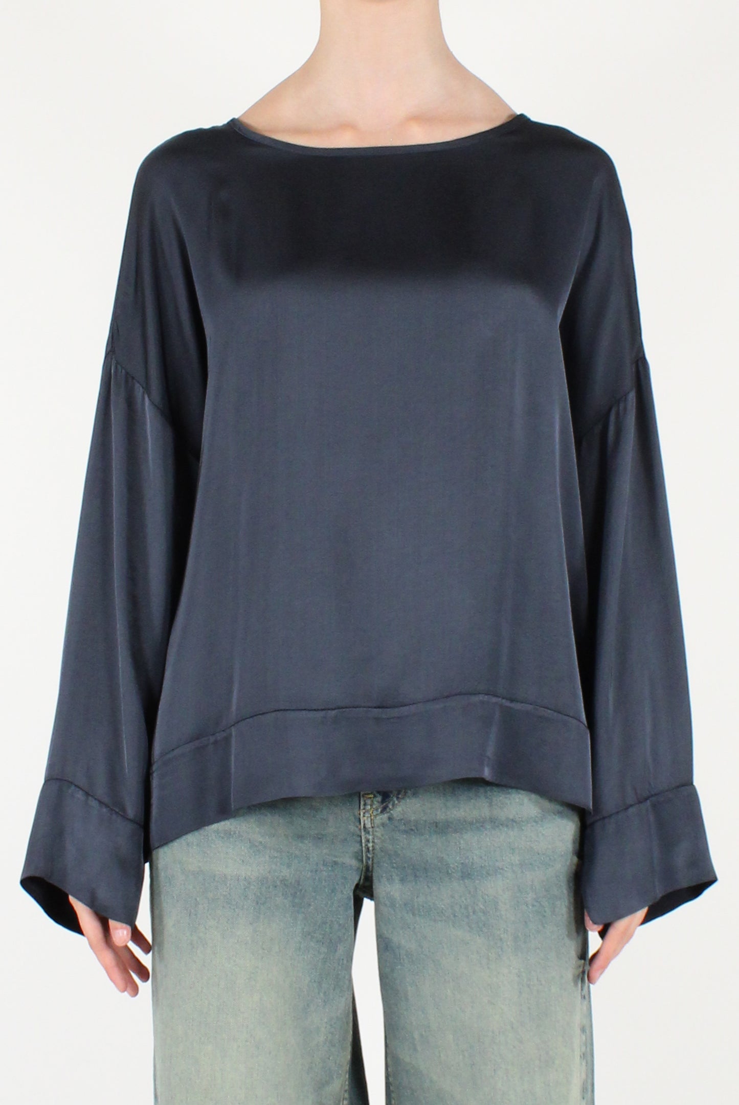 Blusa Scollo a Barca in Viscosa
