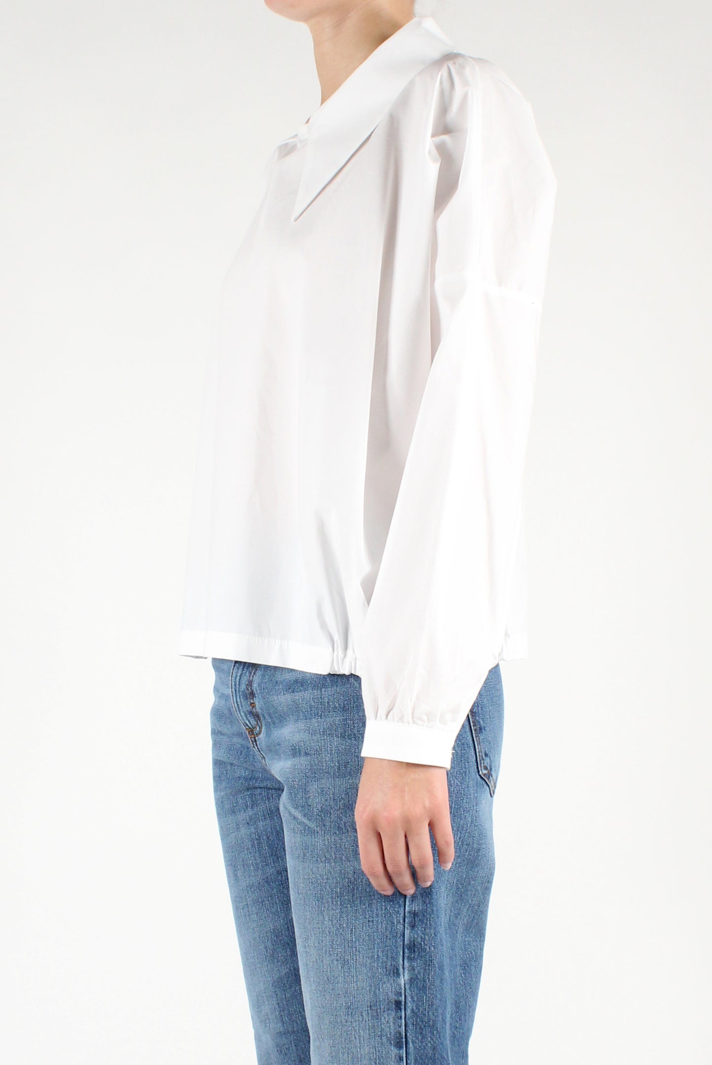 Blouse with Asymmetric Collar