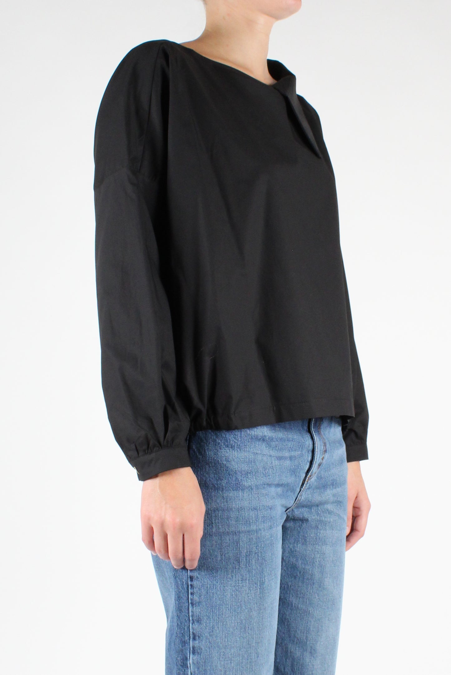 Blouse with Asymmetric Collar