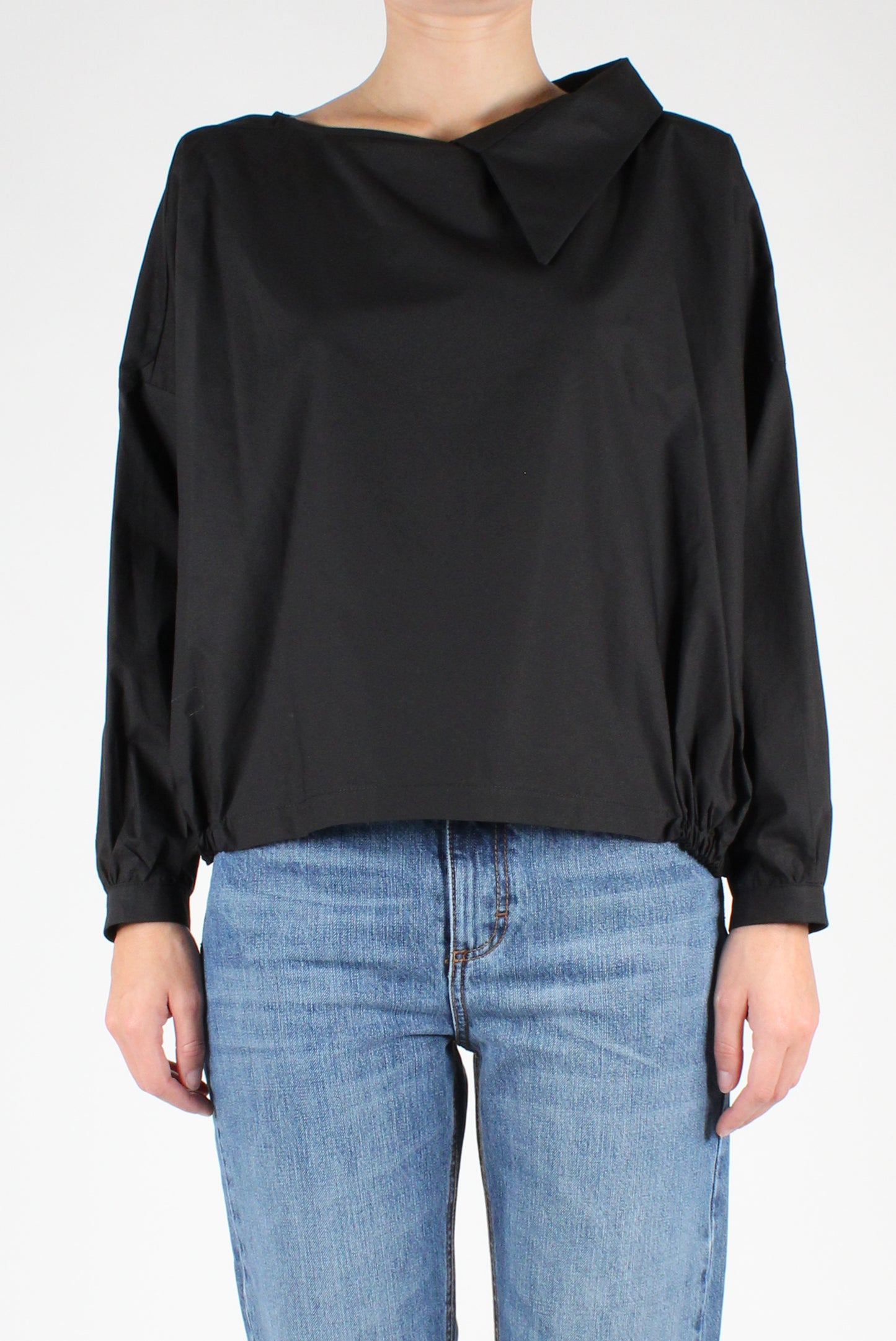 Blouse with Asymmetric Collar