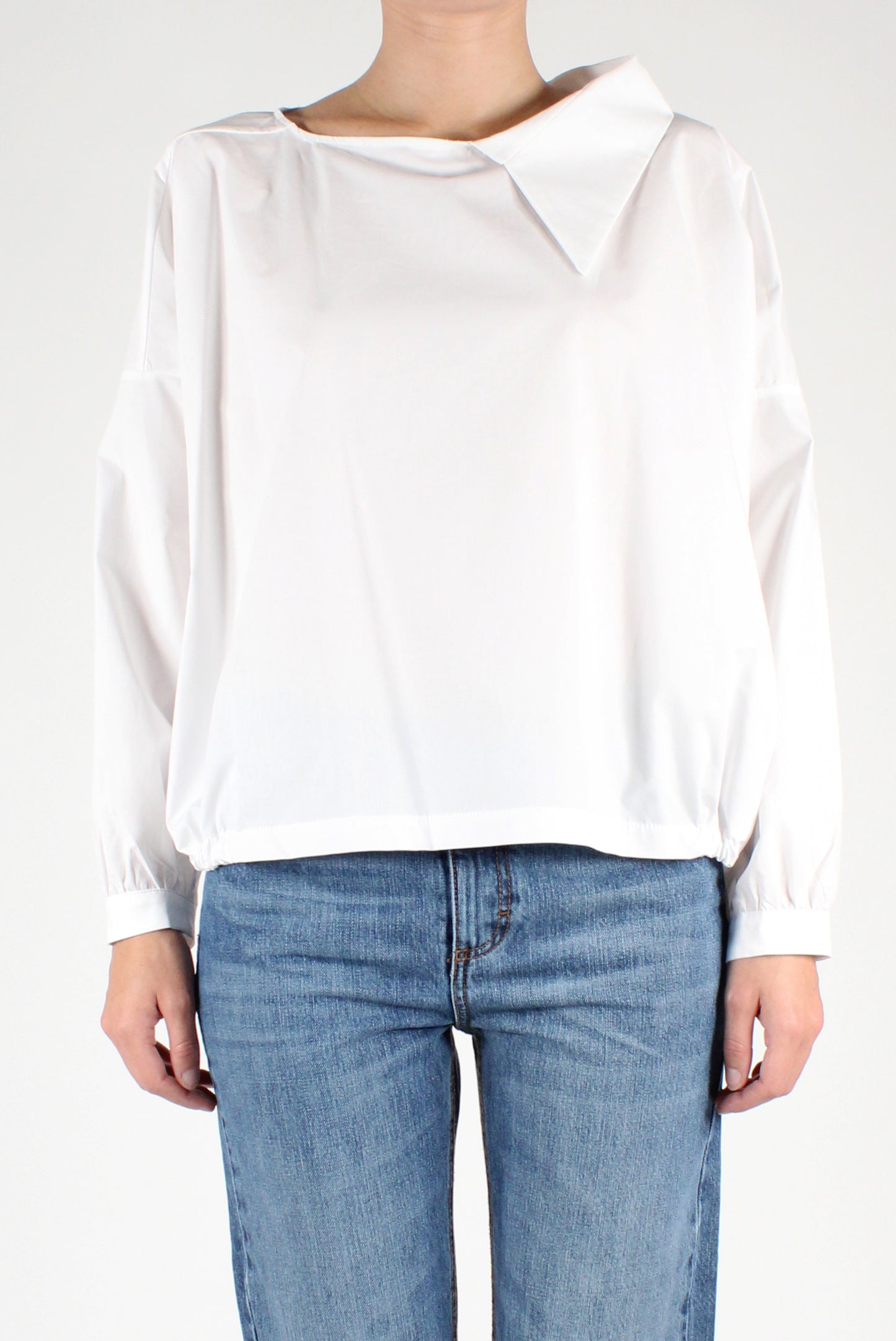 Blouse with Asymmetric Collar