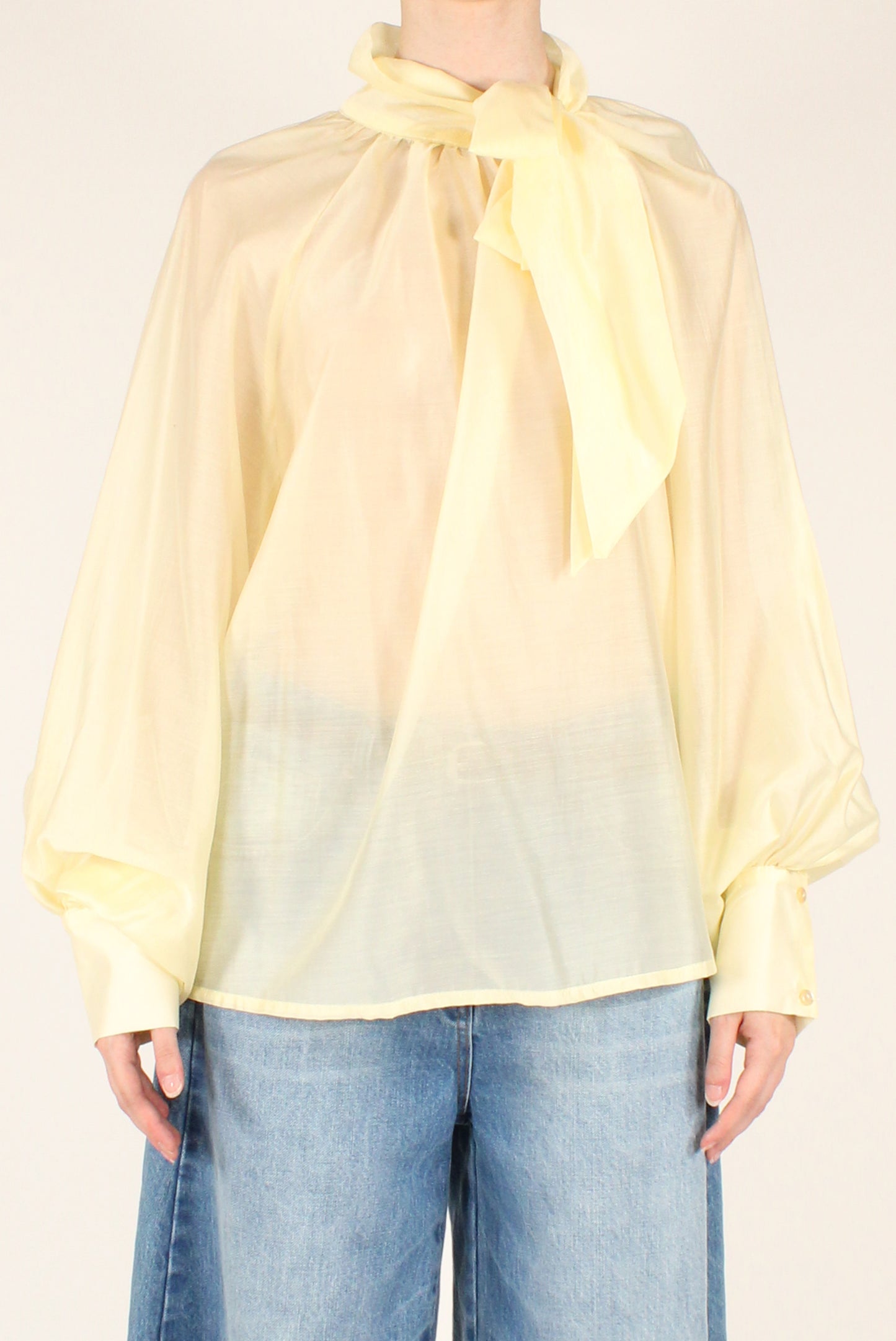 Blusa Over con Fiocco Tinta Unita