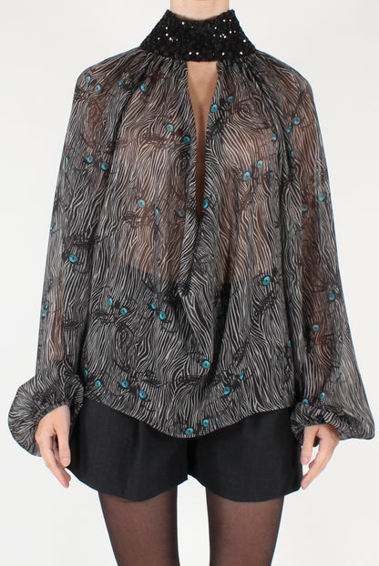 Cat Eye Print Blouse