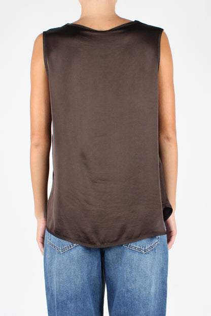 Sleeveless V-Neck Over Blouse