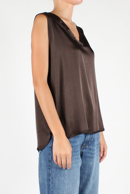 Sleeveless V-Neck Over Blouse