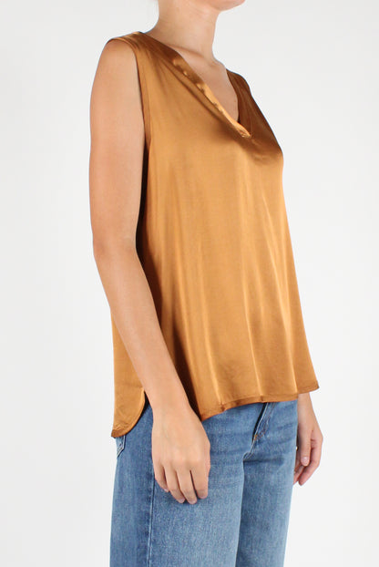 Sleeveless V-Neck Over Blouse