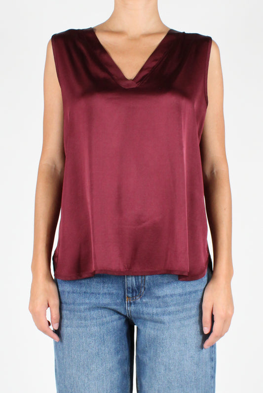 Sleeveless V-Neck Over Blouse