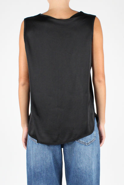 Sleeveless V-Neck Over Blouse