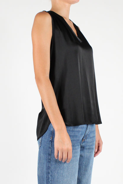 Sleeveless V-Neck Over Blouse