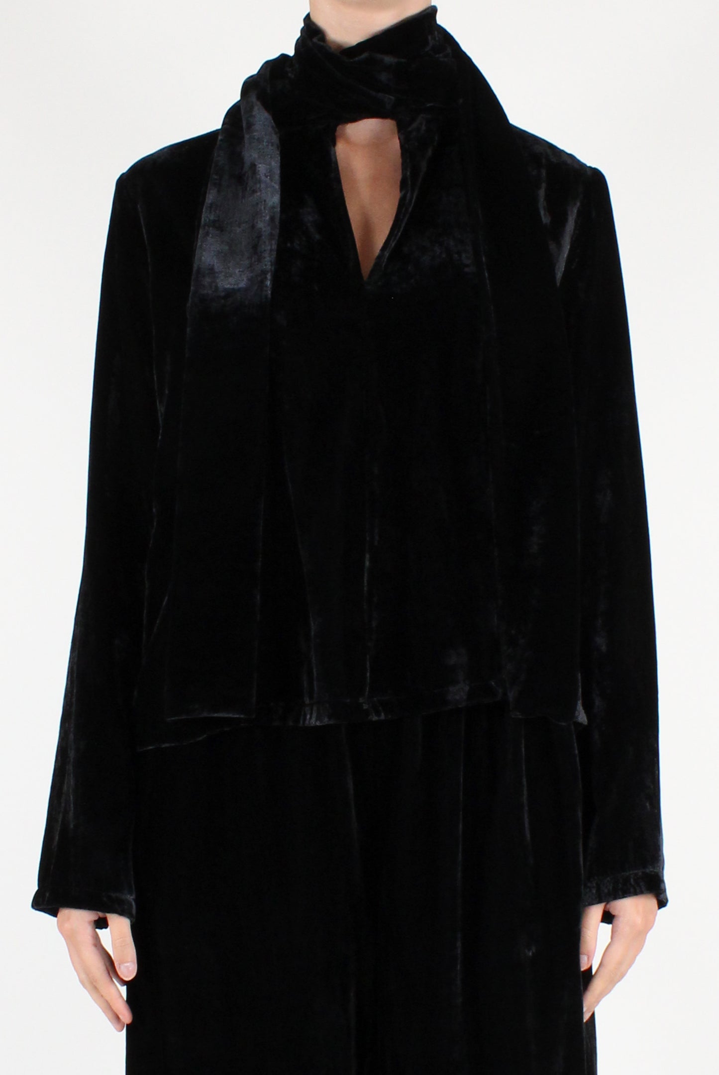 Blusa in Velluto con Fascia
