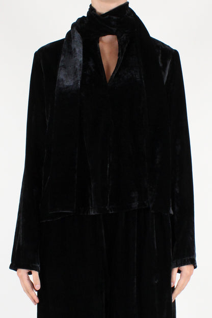 Blusa in Velluto con Fascia
