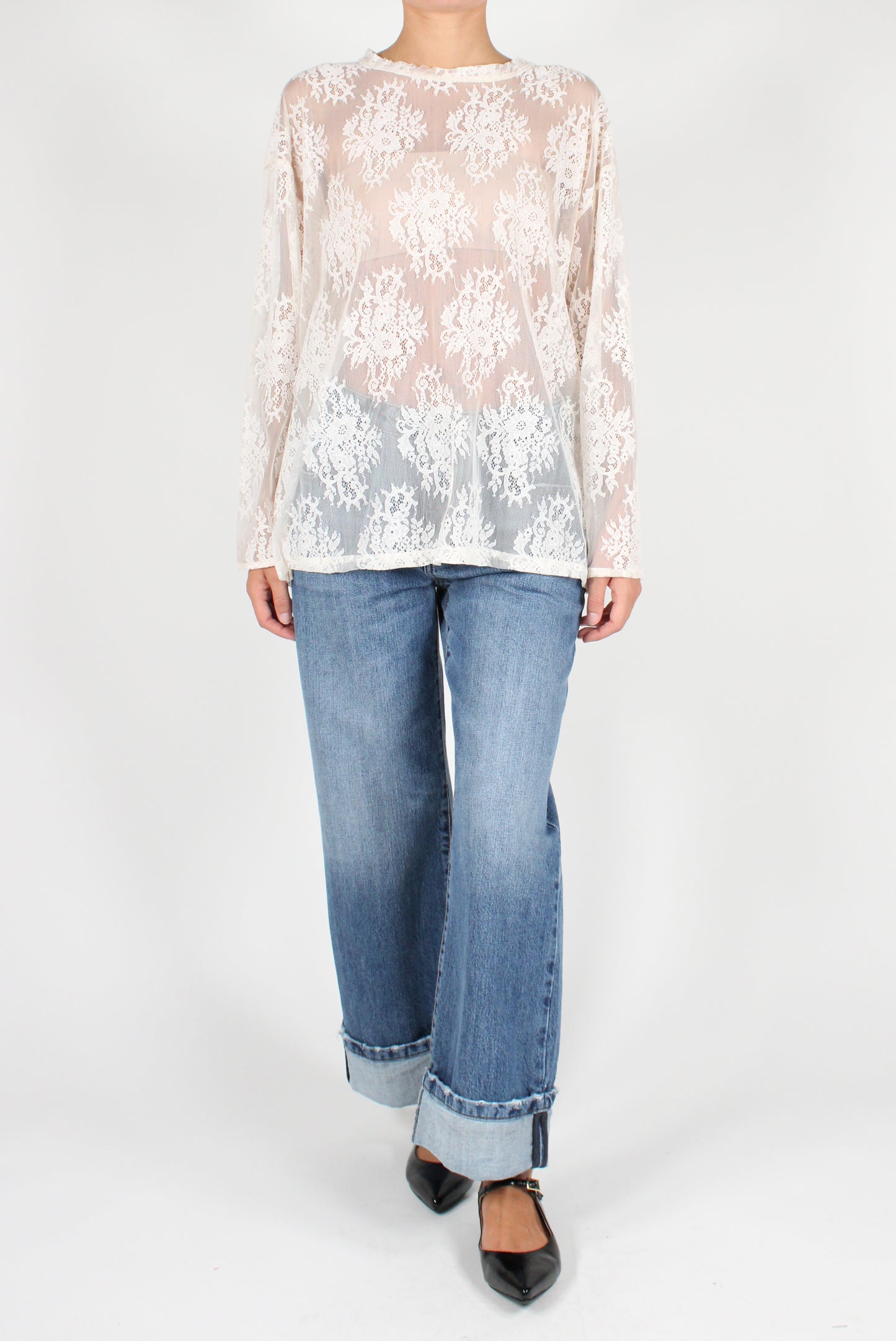 Long Sleeve Lace Blouse