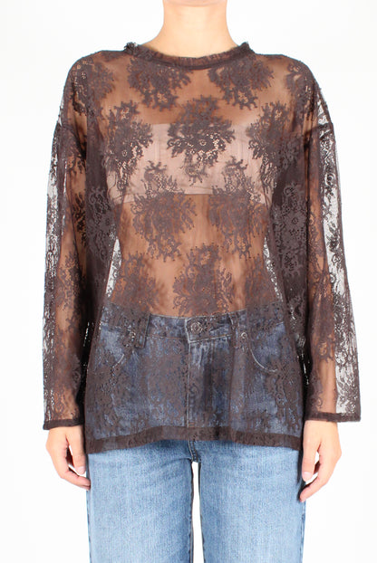 Long Sleeve Lace Blouse