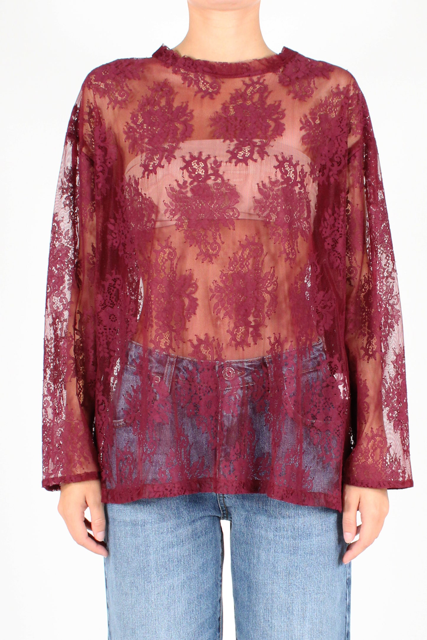 Long Sleeve Lace Blouse