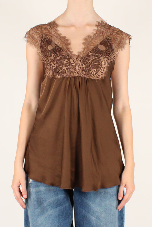 Blusa in Viscosa con Pizzo