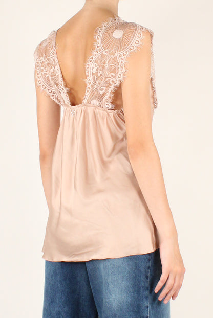 Blusa in Viscosa con Pizzo