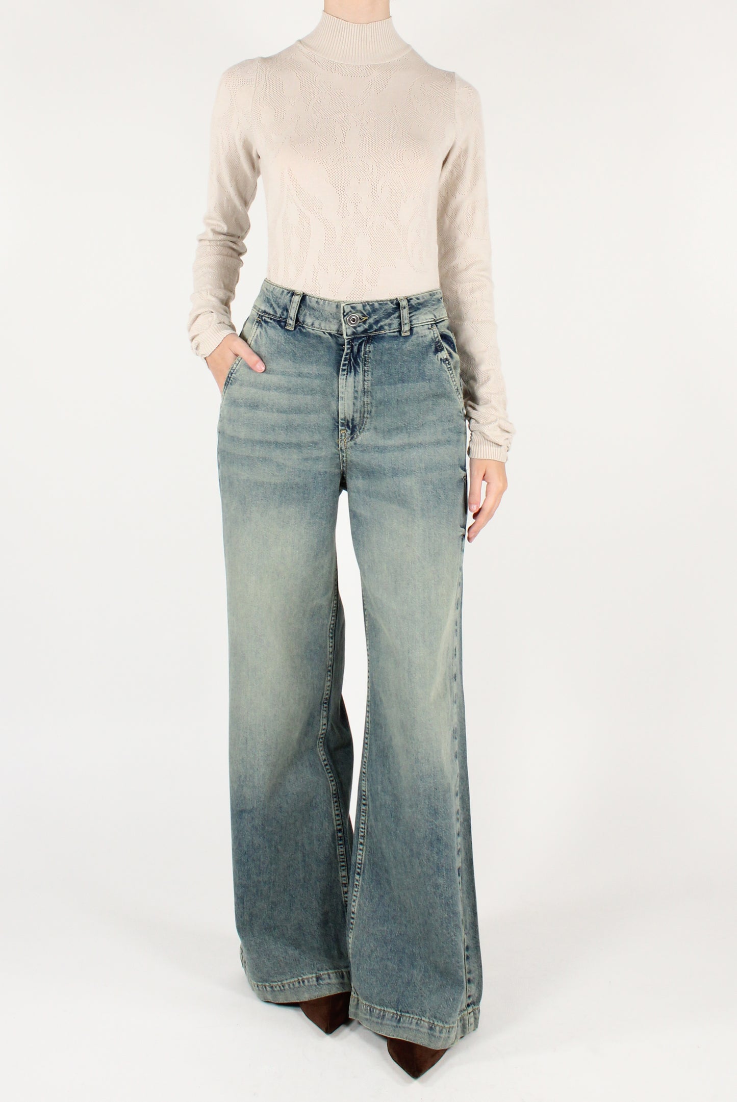 Body Dolcevita in Maglia Floreale