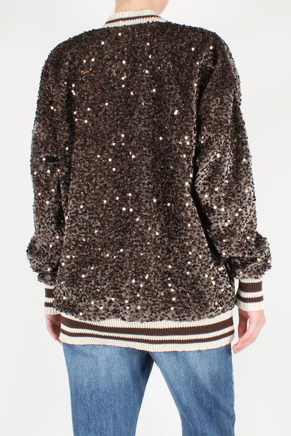 Velvet and Sequin Bomber