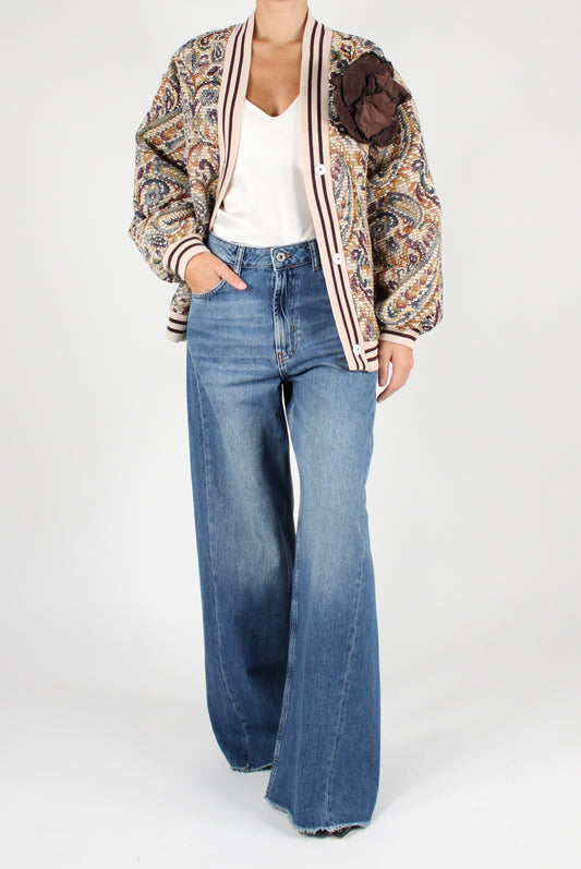 Floral Embroidered Bomber Over