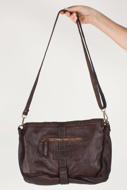 Woven Leather Flap Bag
