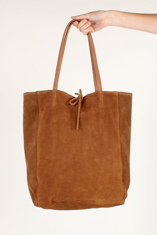 Borsa a Spalla in Pelle Scamosciata