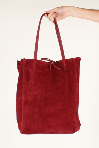Borsa a Spalla in Pelle Scamosciata