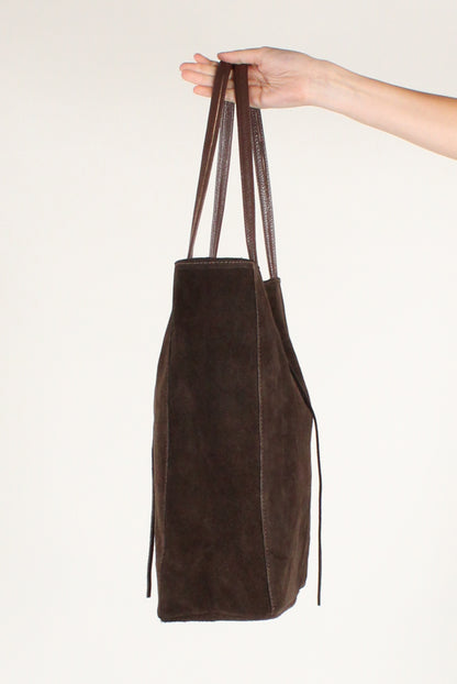 Borsa a Spalla in Pelle Scamosciata
