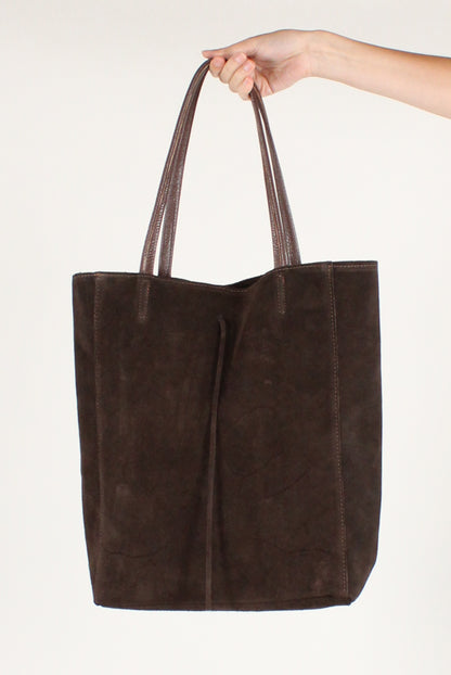 Borsa a Spalla in Pelle Scamosciata