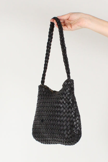 Borsa a Spalla in Pelle Intrecciata