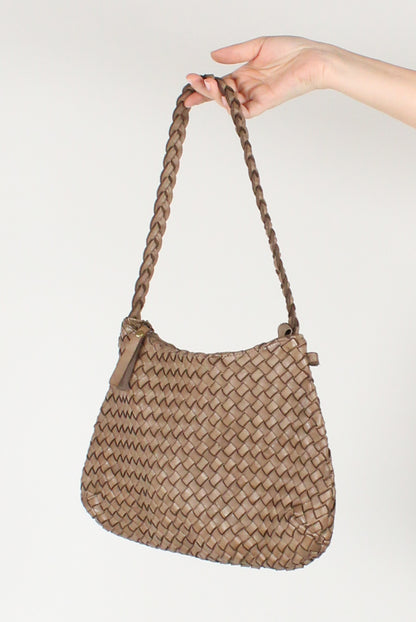Borsa a Spalla in Pelle Intrecciata