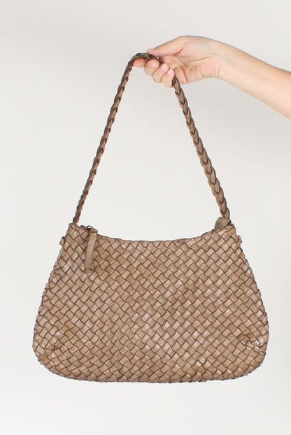 Borsa a Spalla in Pelle Intrecciata
