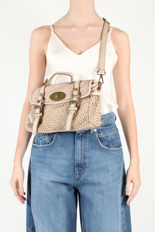 Borsa a Cartella in Pelle Intrecciata