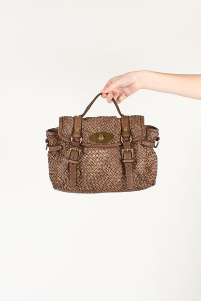 Woven Leather Briefcase Bag