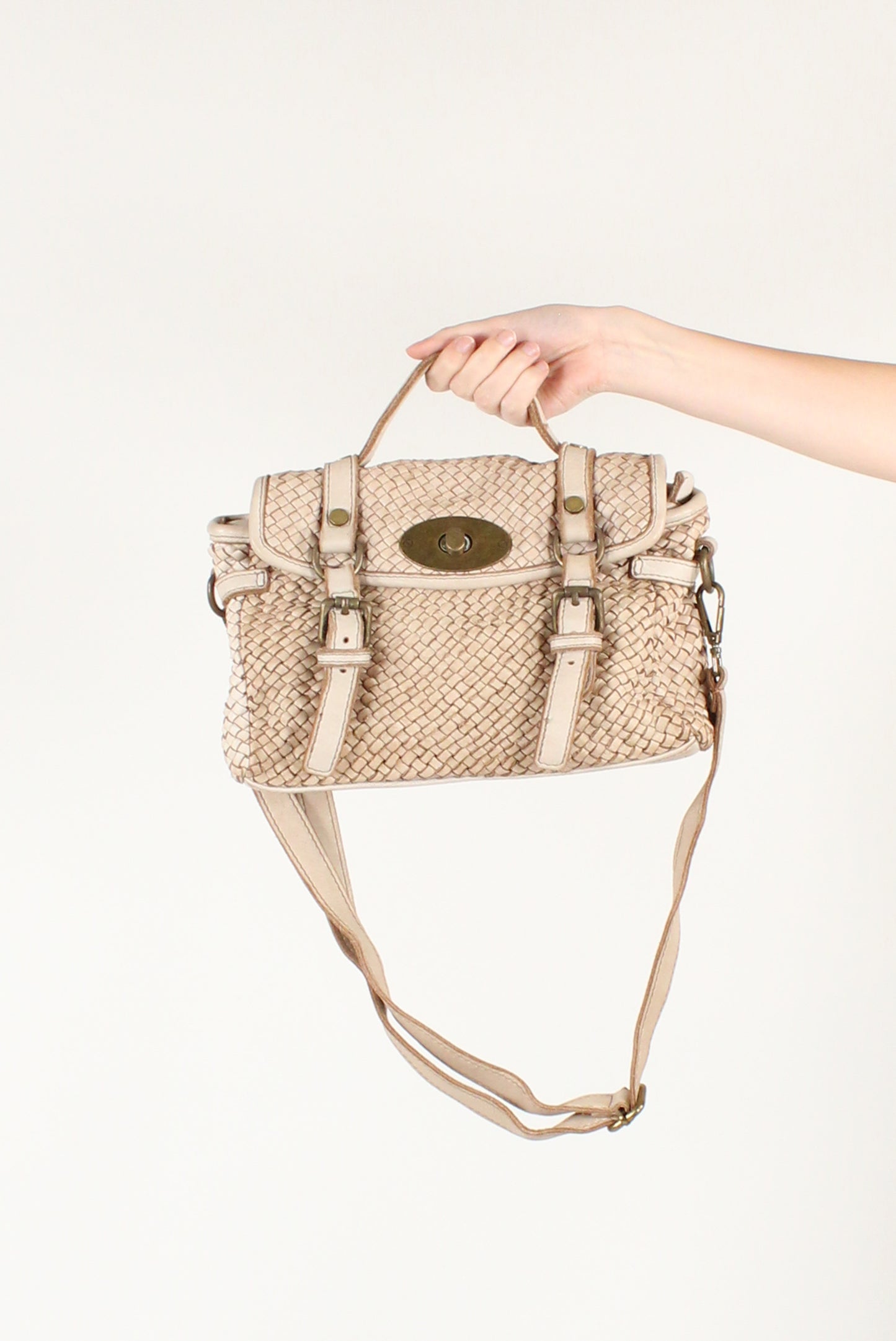Woven Leather Briefcase Bag
