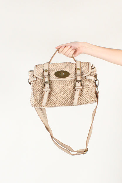 Woven Leather Briefcase Bag