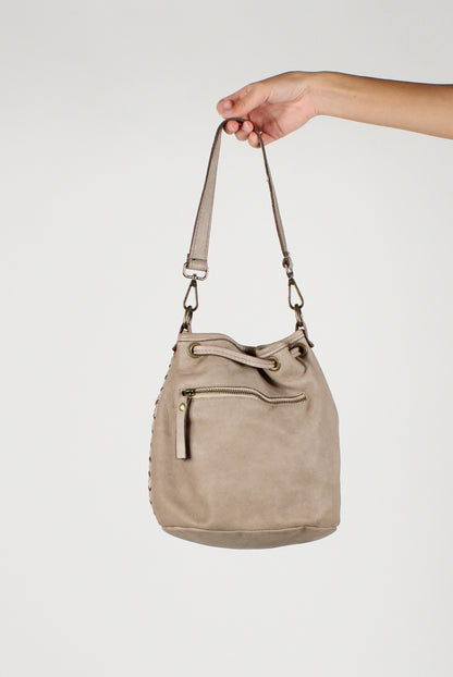 Woven Leather Bucket Bag