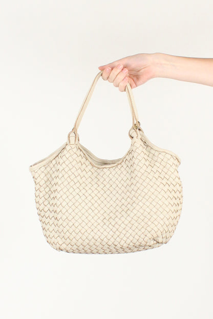 Borsa a Spalla in Pelle Intrecciata