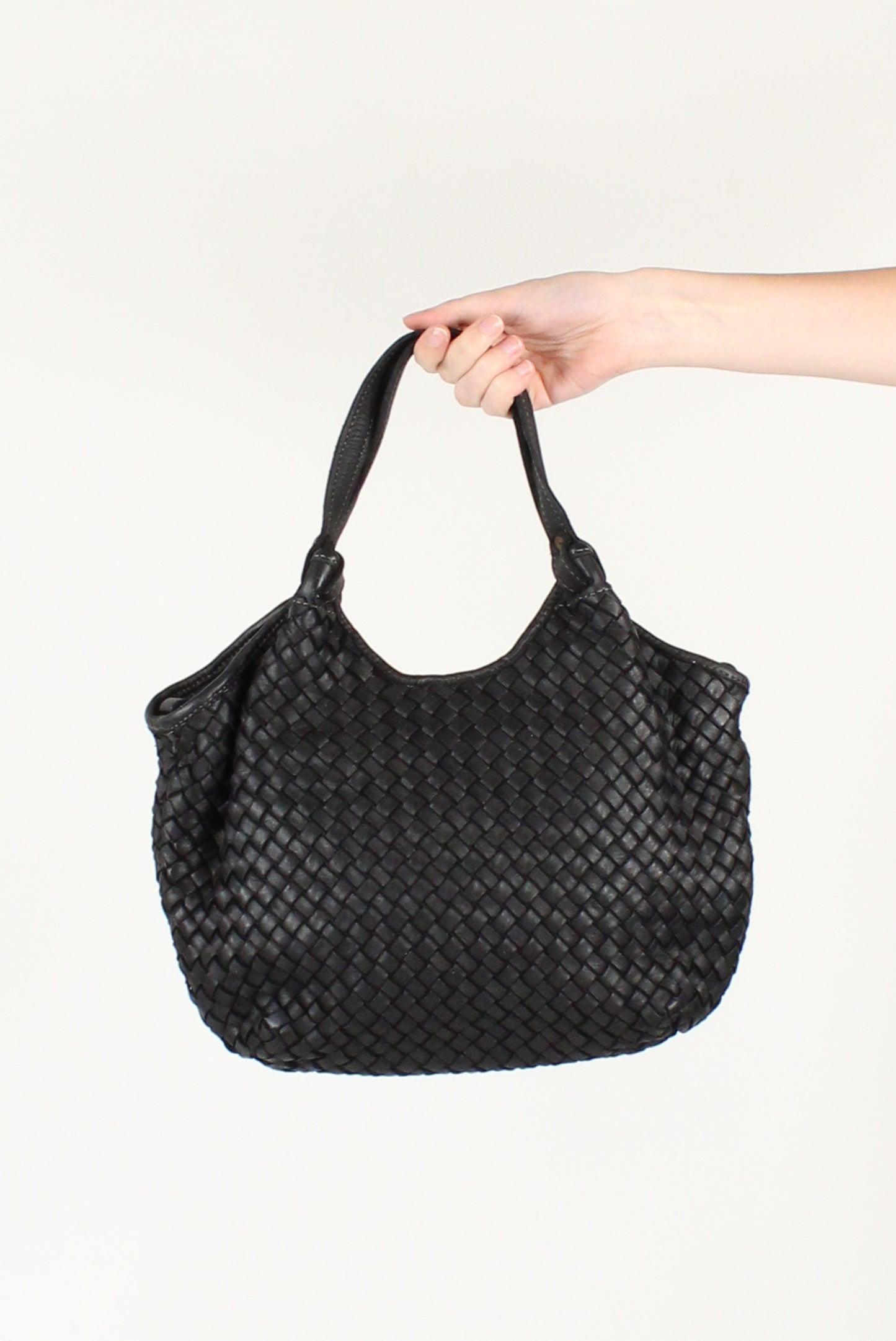 Borsa a Spalla in Pelle Intrecciata