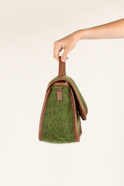 Wool Blend Satchel Bag