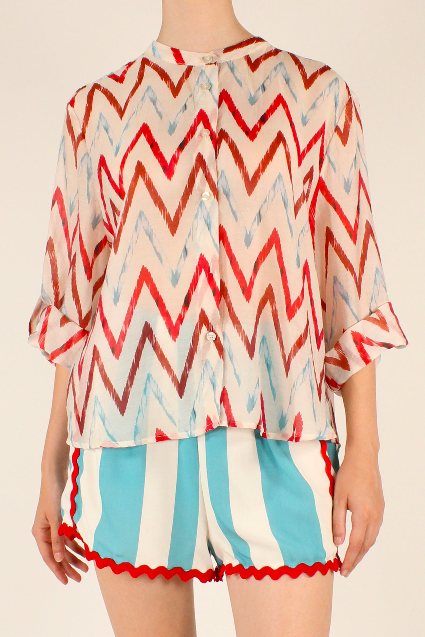 Camicia Stampa Zig Zag Astratta