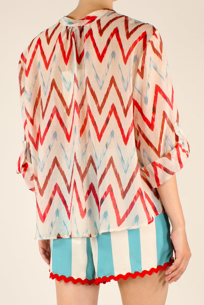 Camicia Stampa Zig Zag Astratta