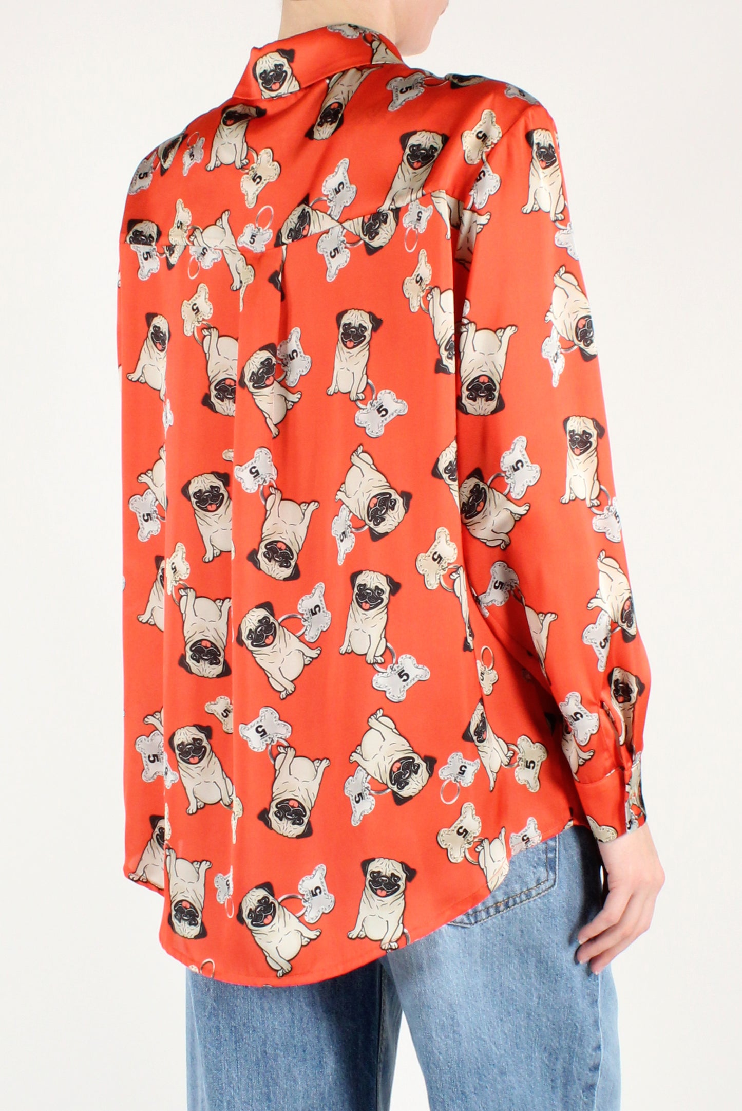 Long Sleeve Dog Print Shirt