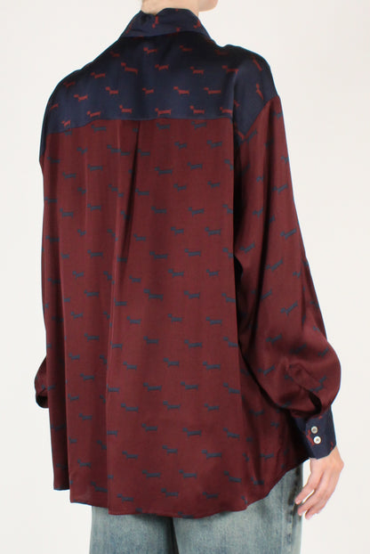 Camicia Over Stampa Bassotti Stilizzati
